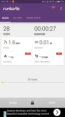 Runtastic Pedometer android App screenshot 1